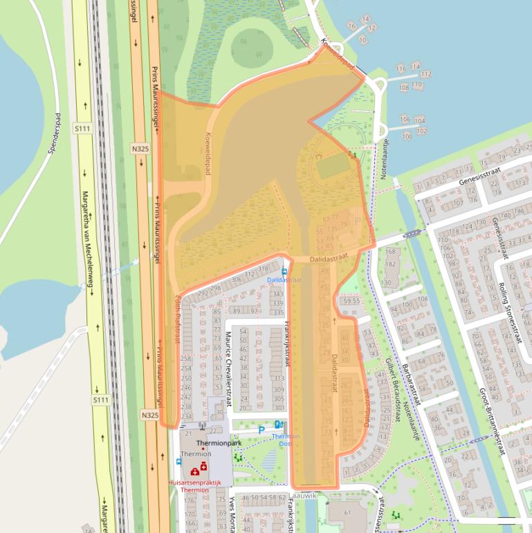 Kaart van postcodegebied 6663MJ.