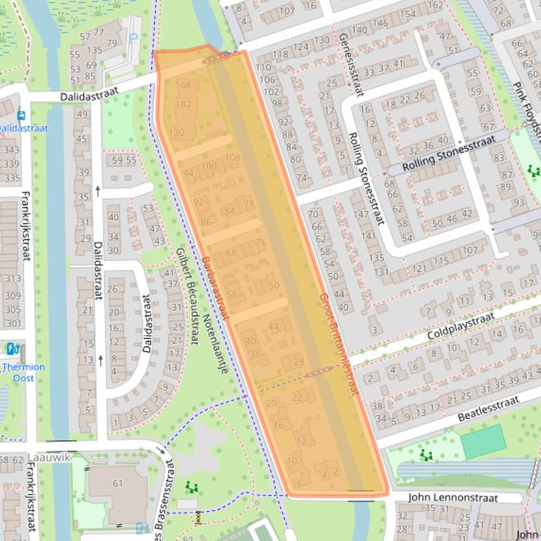 Kaart van postcodegebied 6663ML.