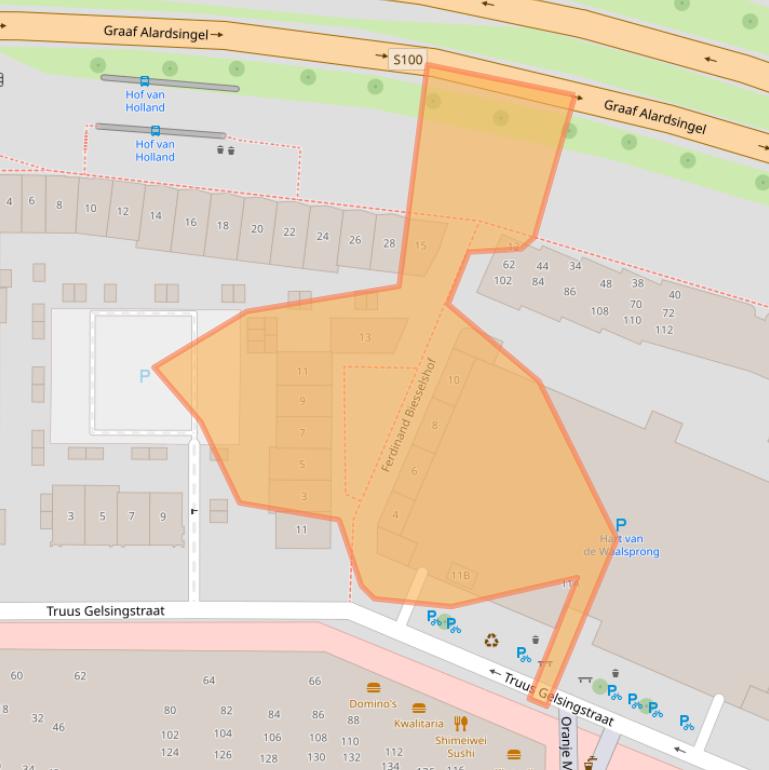 Kaart van postcodegebied 6663RG.