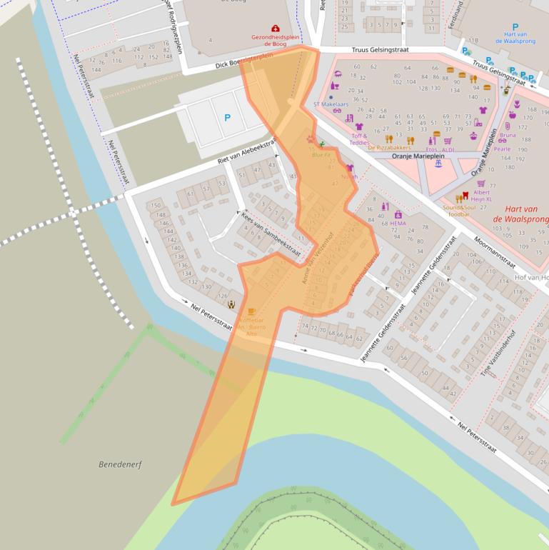 Kaart van postcodegebied 6663RK.