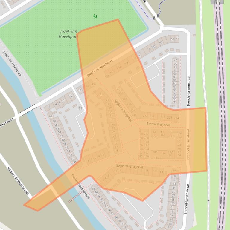 Kaart van postcodegebied 6663TC.