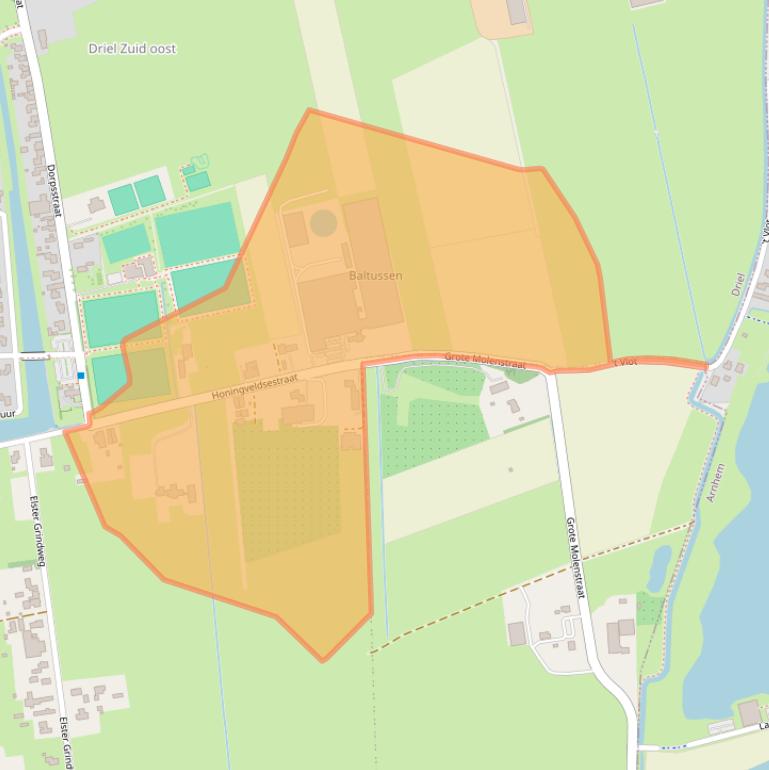 Kaart van postcodegebied 6665CA.