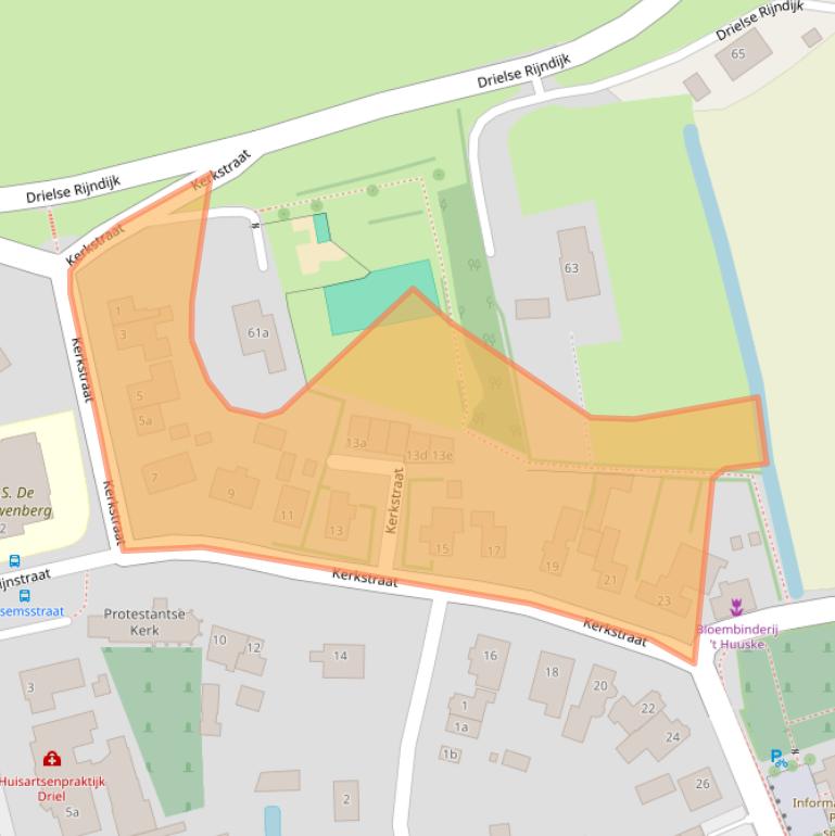 Kaart van postcodegebied 6665CD.