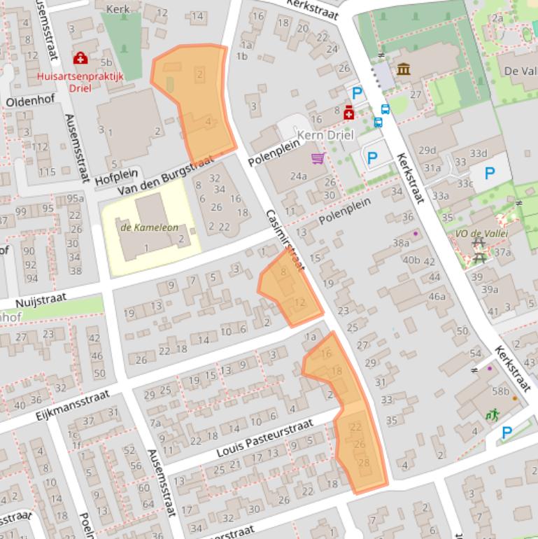 Kaart van postcodegebied 6665CP.