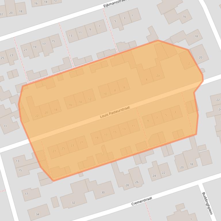 Kaart van postcodegebied 6665CX.