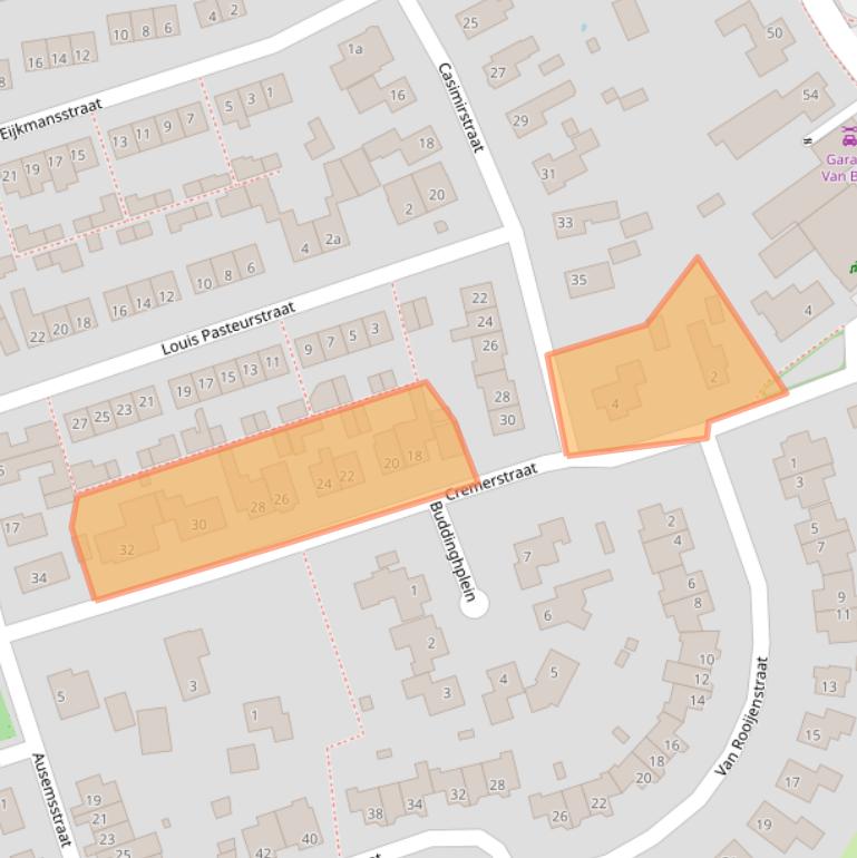 Kaart van postcodegebied 6665DA.