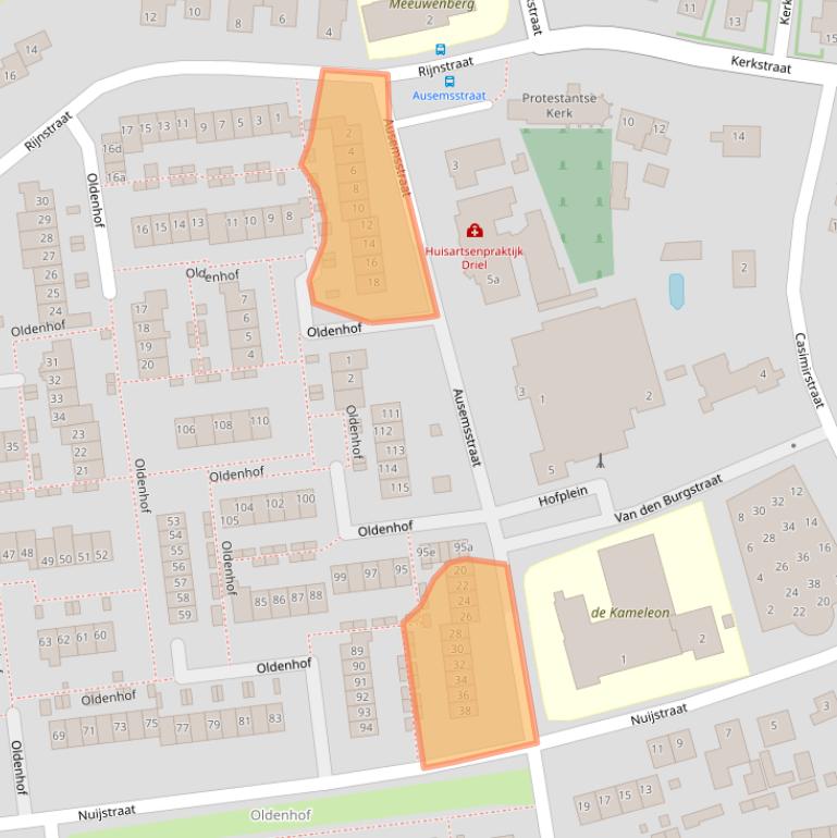 Kaart van postcodegebied 6665DM.