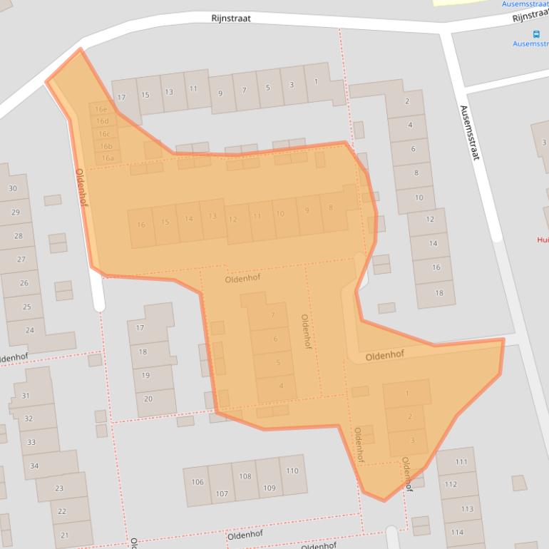 Kaart van postcodegebied 6665DP.