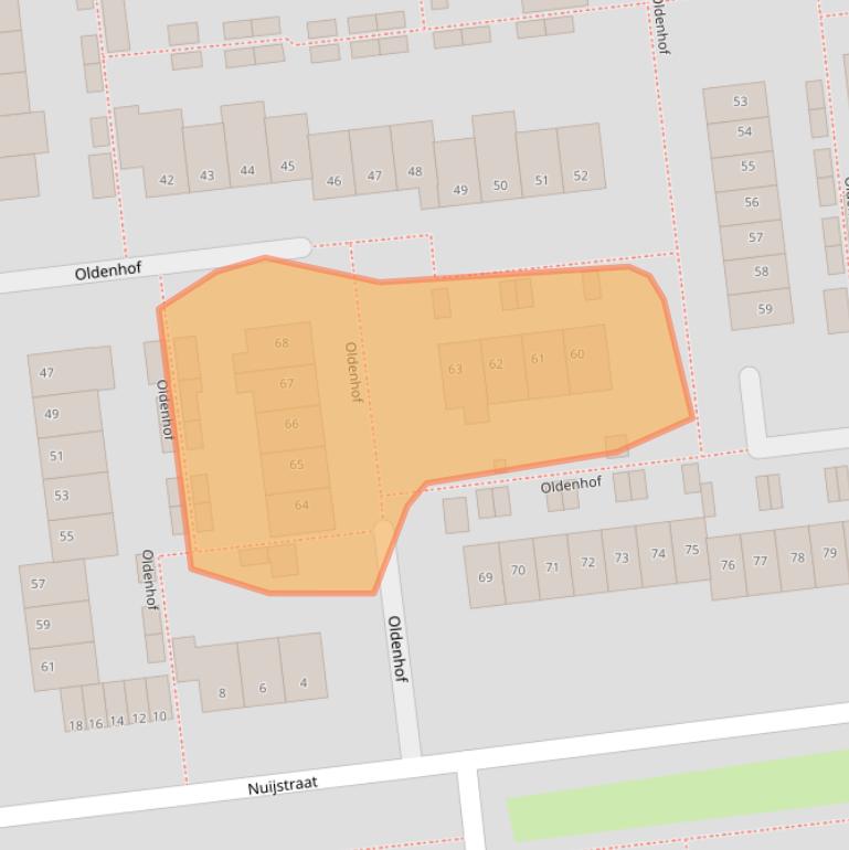 Kaart van postcodegebied 6665DV.