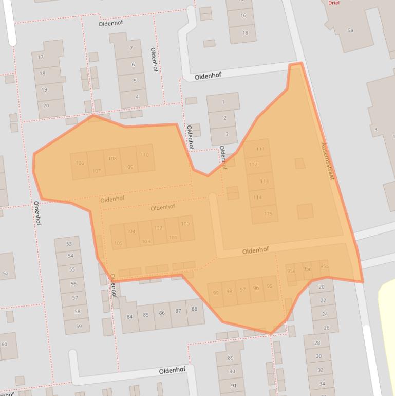 Kaart van postcodegebied 6665DZ.