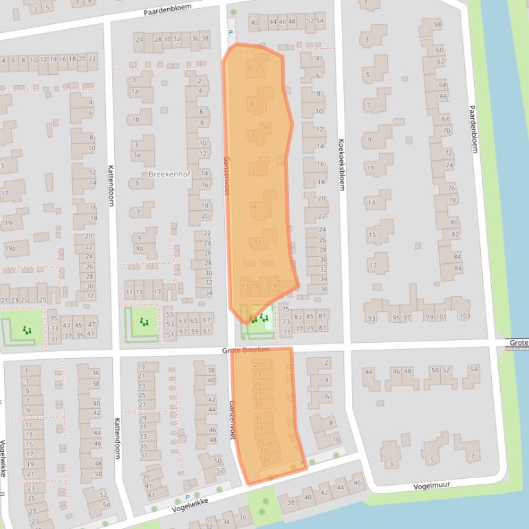 Kaart van postcodegebied 6665HJ.