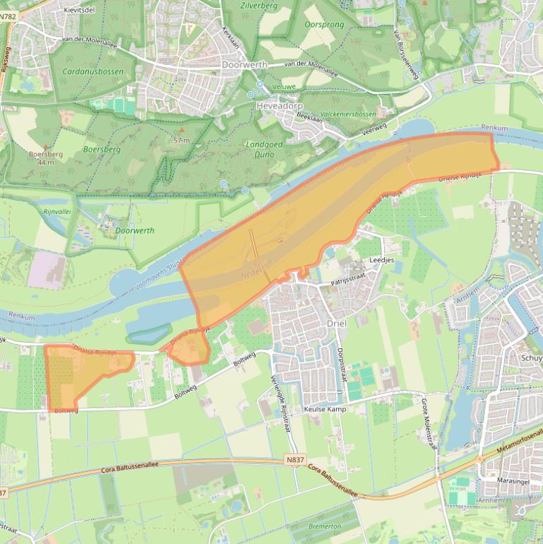 Kaart van postcodegebied 6665LP.