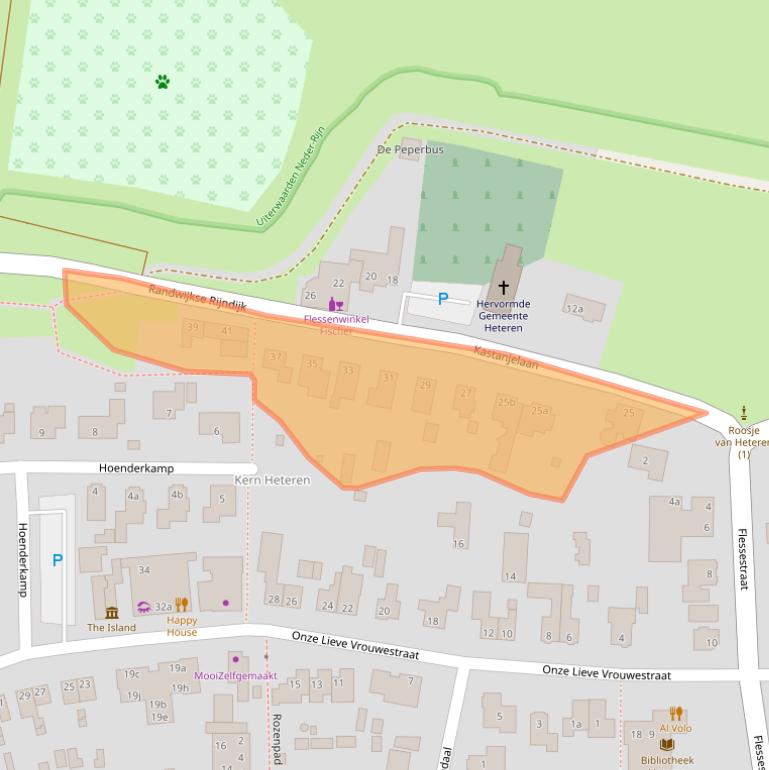 Kaart van postcodegebied 6666AC.