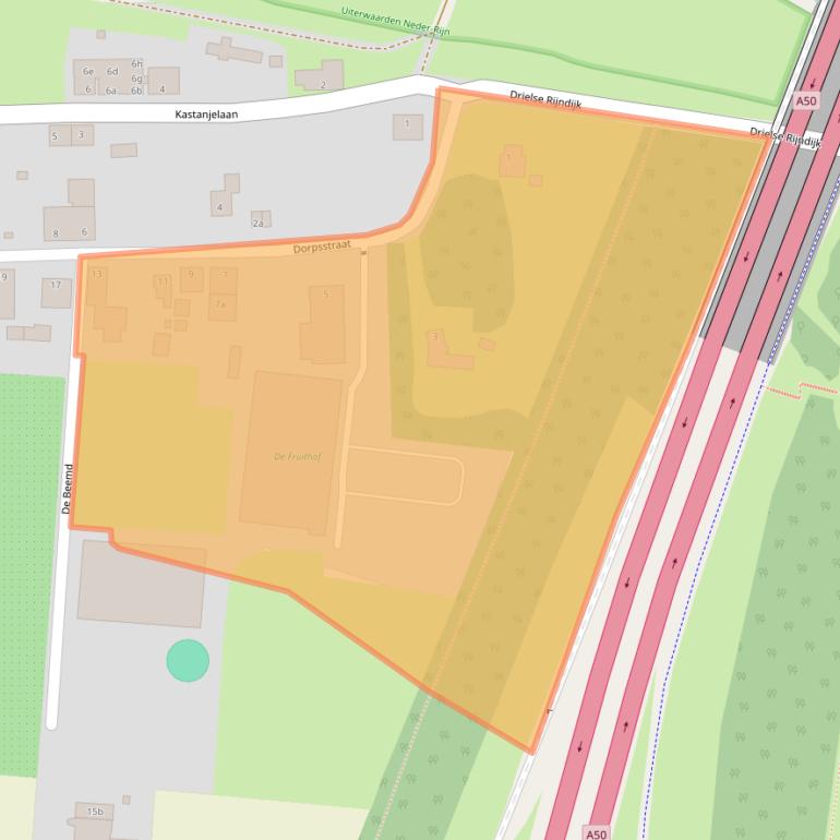 Kaart van postcodegebied 6666AE.