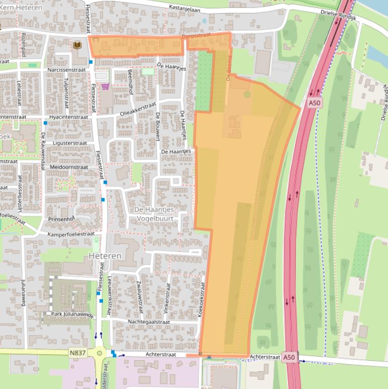 Kaart van postcodegebied 6666AG.