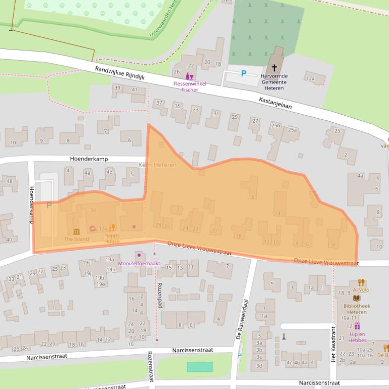 Kaart van postcodegebied 6666AL.