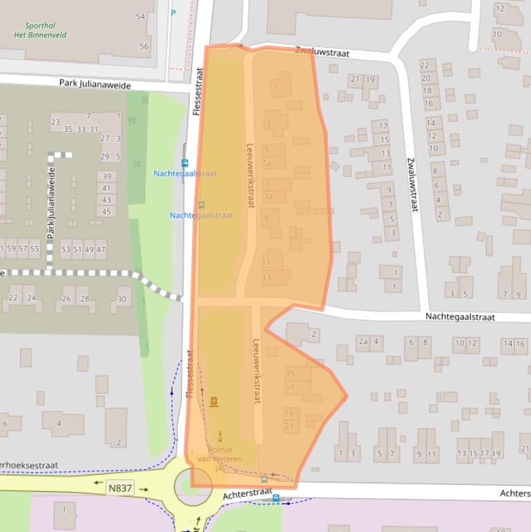 Kaart van postcodegebied 6666CS.