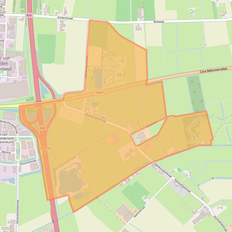 Kaart van postcodegebied 6666LA.