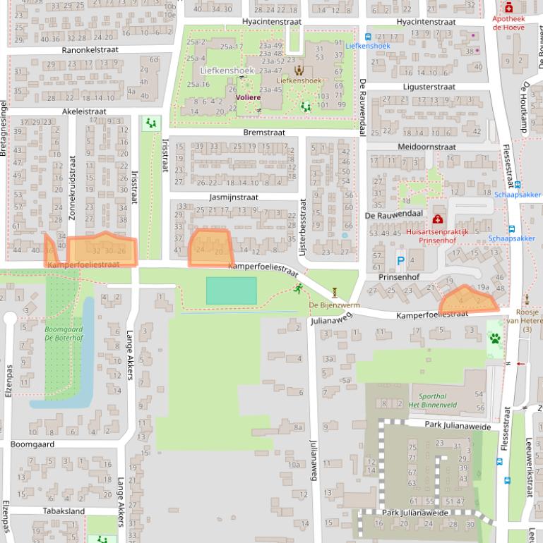 Kaart van postcodegebied 6666WV.