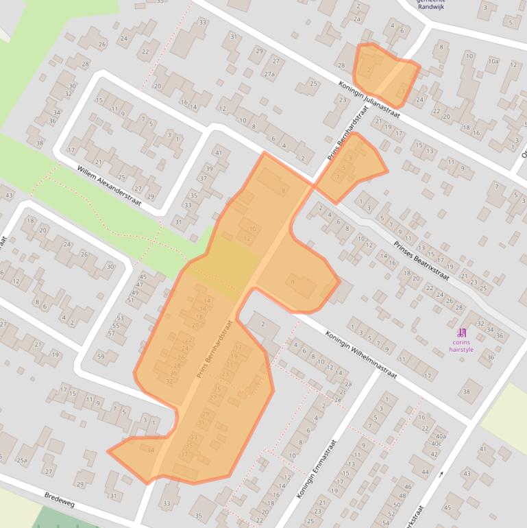 Kaart van postcodegebied 6668AH.