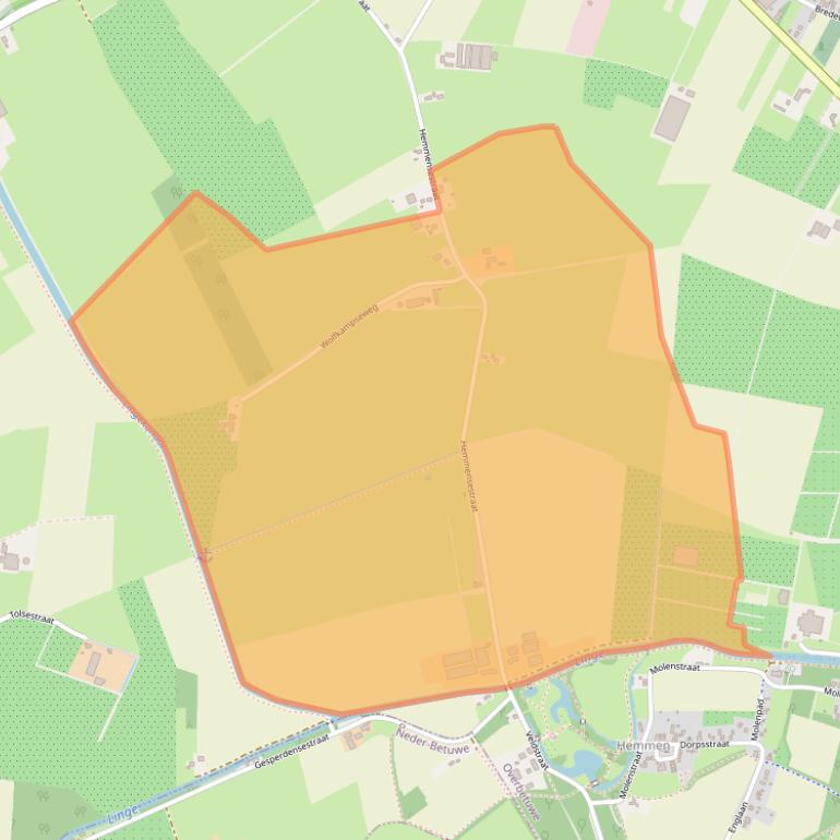 Kaart van postcodegebied 6668LB.