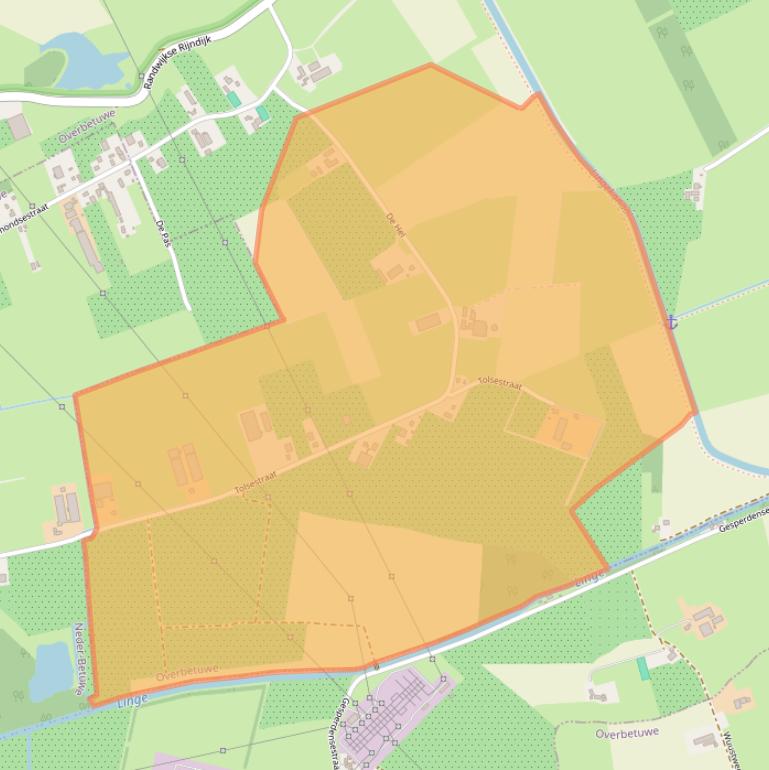 Kaart van postcodegebied 6668LG.