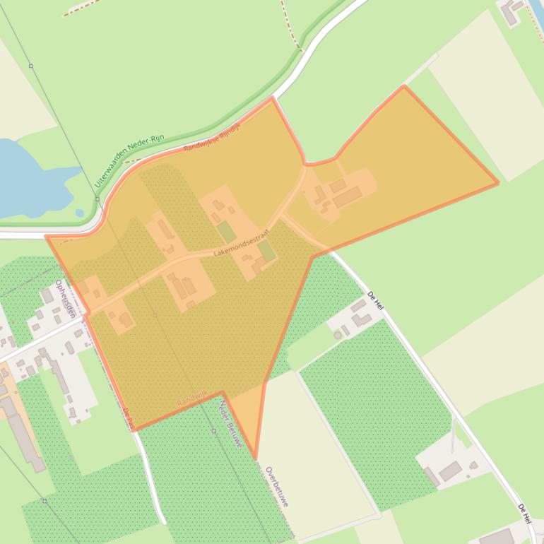 Kaart van postcodegebied 6668LH.