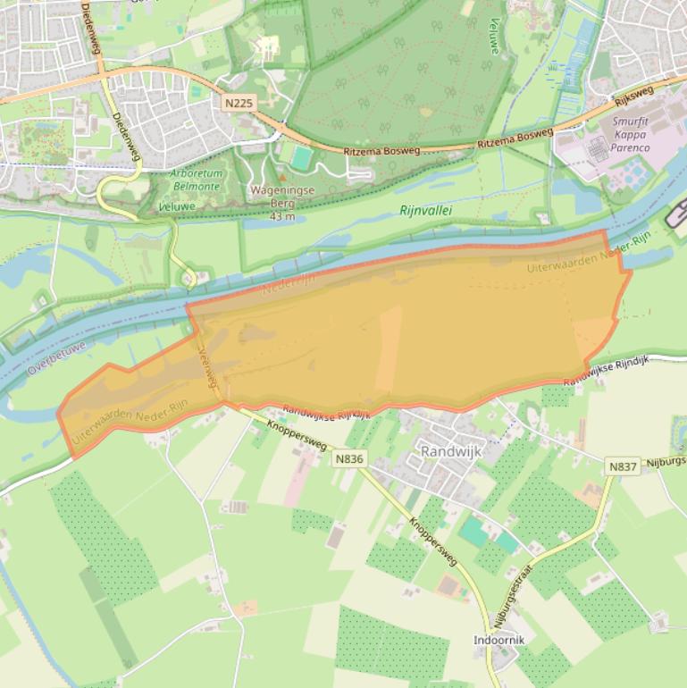Kaart van postcodegebied 6668LJ.