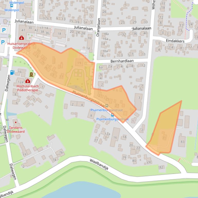 Kaart van postcodegebied 6669AA.