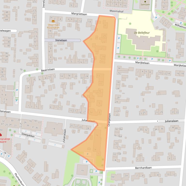 Kaart van postcodegebied 6669AH.