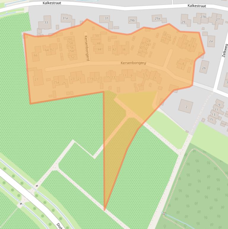 Kaart van postcodegebied 6669BZ.