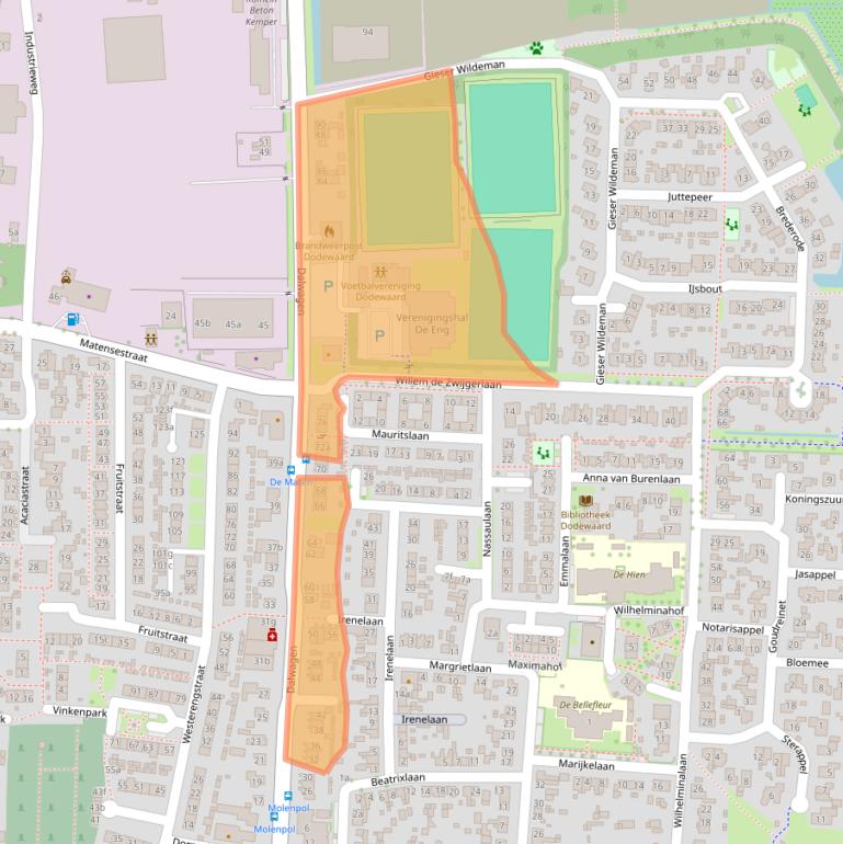 Kaart van postcodegebied 6669CE.