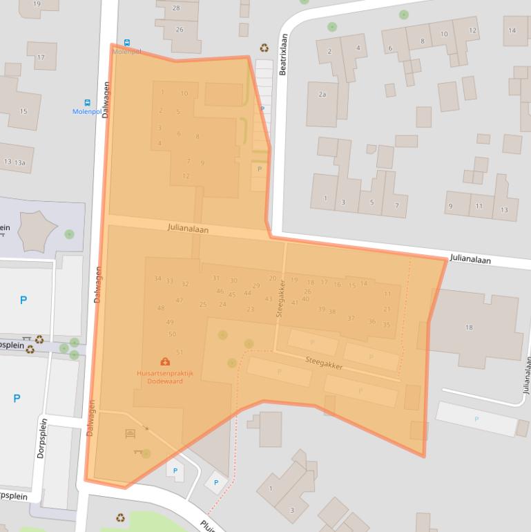 Kaart van postcodegebied 6669CZ.