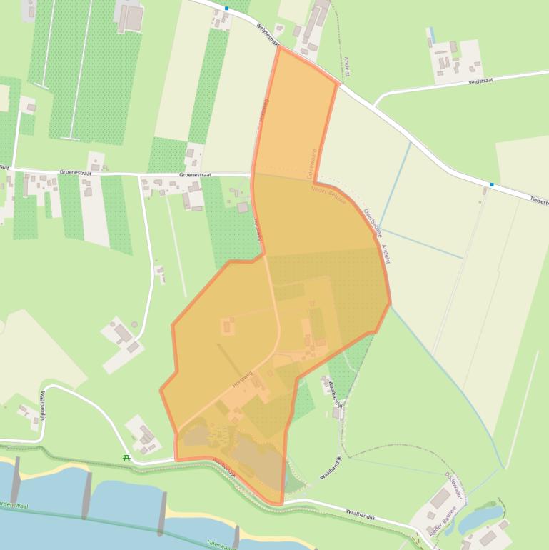 Kaart van postcodegebied 6669DT.