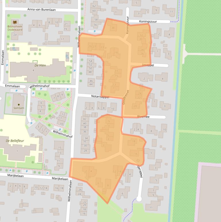 Kaart van postcodegebied 6669GD.