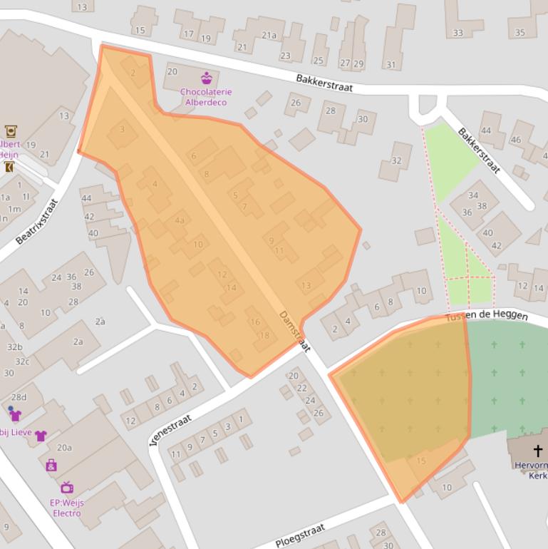 Kaart van postcodegebied 6671AD.