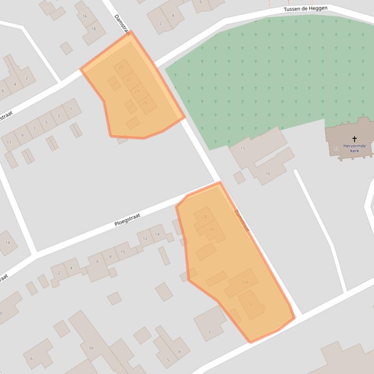 Kaart van postcodegebied 6671AE.