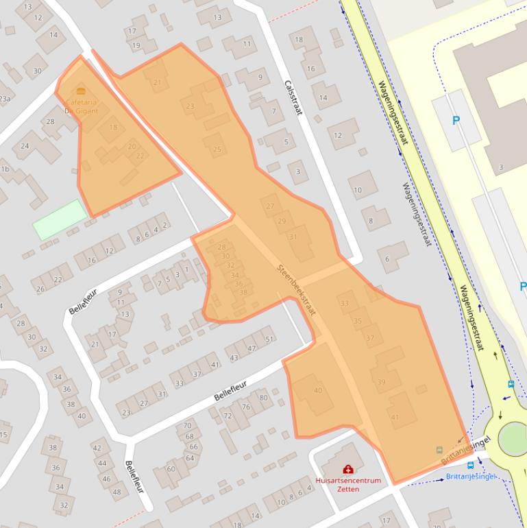 Kaart van postcodegebied 6671AL.