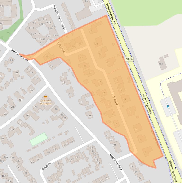 Kaart van postcodegebied 6671AM.