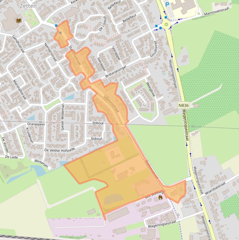 Kaart van postcodegebied 6671AW.