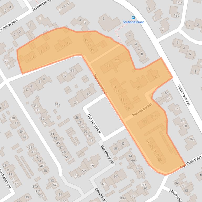 Kaart van postcodegebied 6671BA.