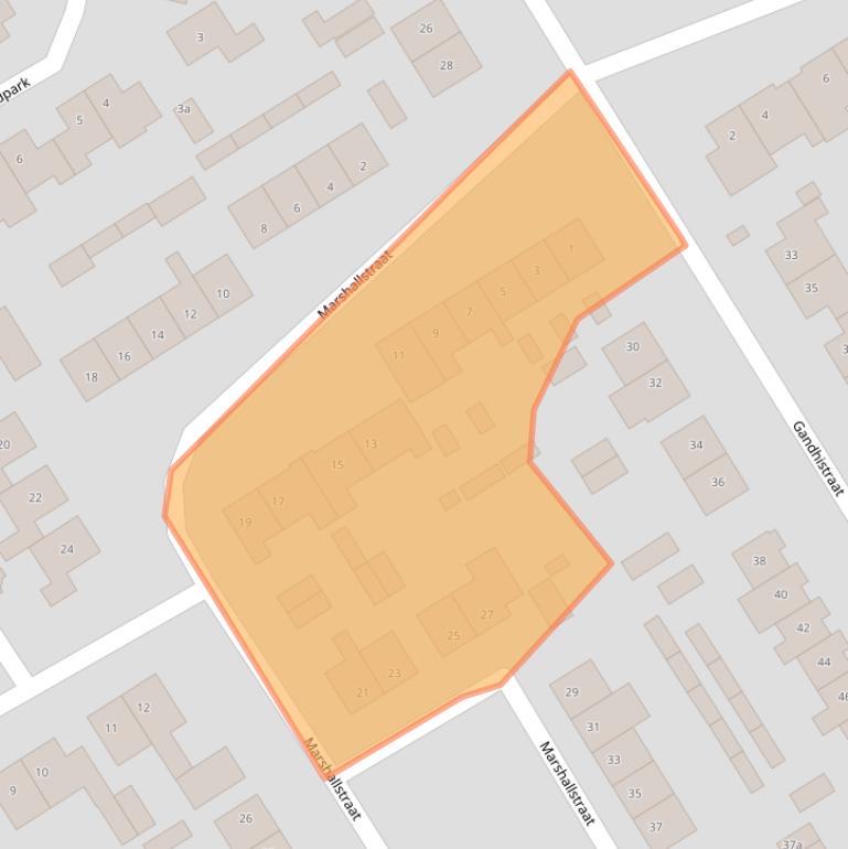 Kaart van postcodegebied 6671BE.