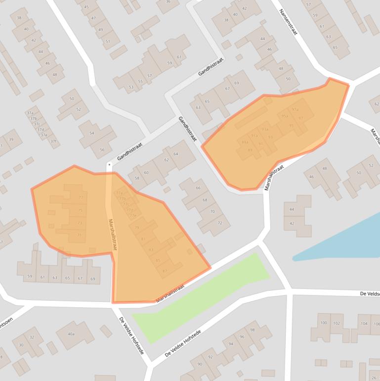 Kaart van postcodegebied 6671BJ.