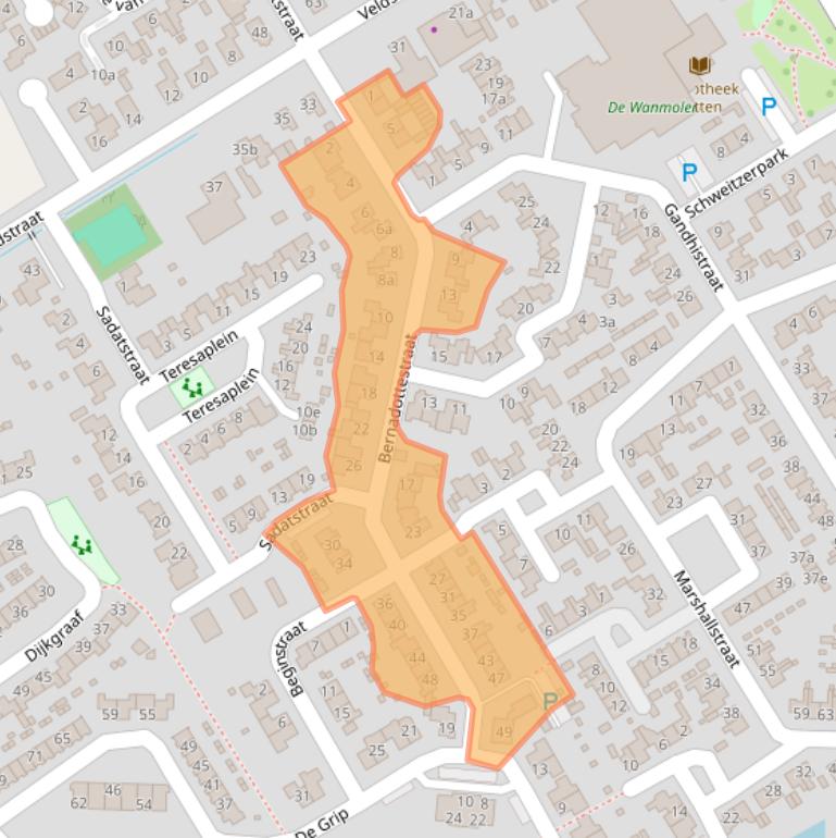 Kaart van postcodegebied 6671BM.