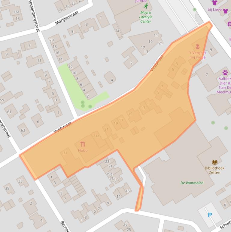 Kaart van postcodegebied 6671BV.