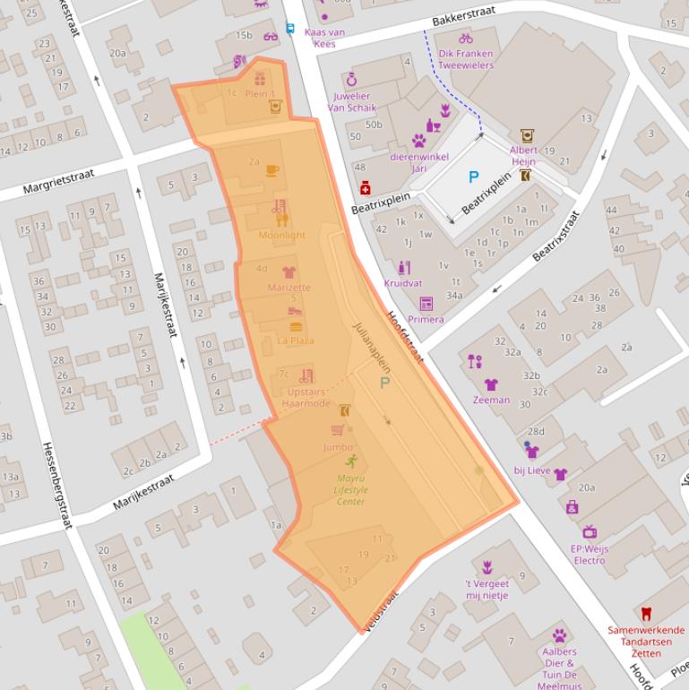 Kaart van postcodegebied 6671CA.