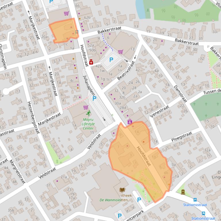 Kaart van postcodegebied 6671CB.