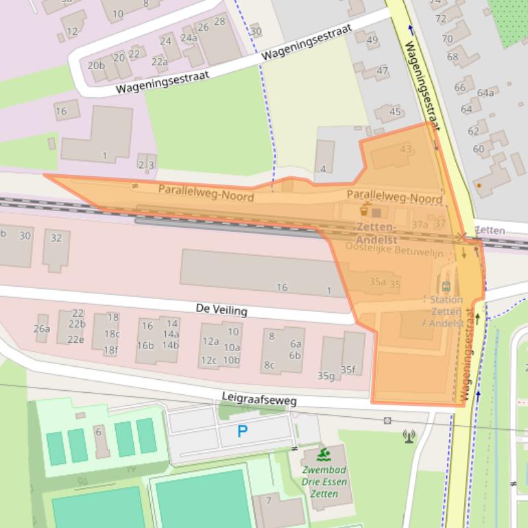 Kaart van postcodegebied 6671DA.