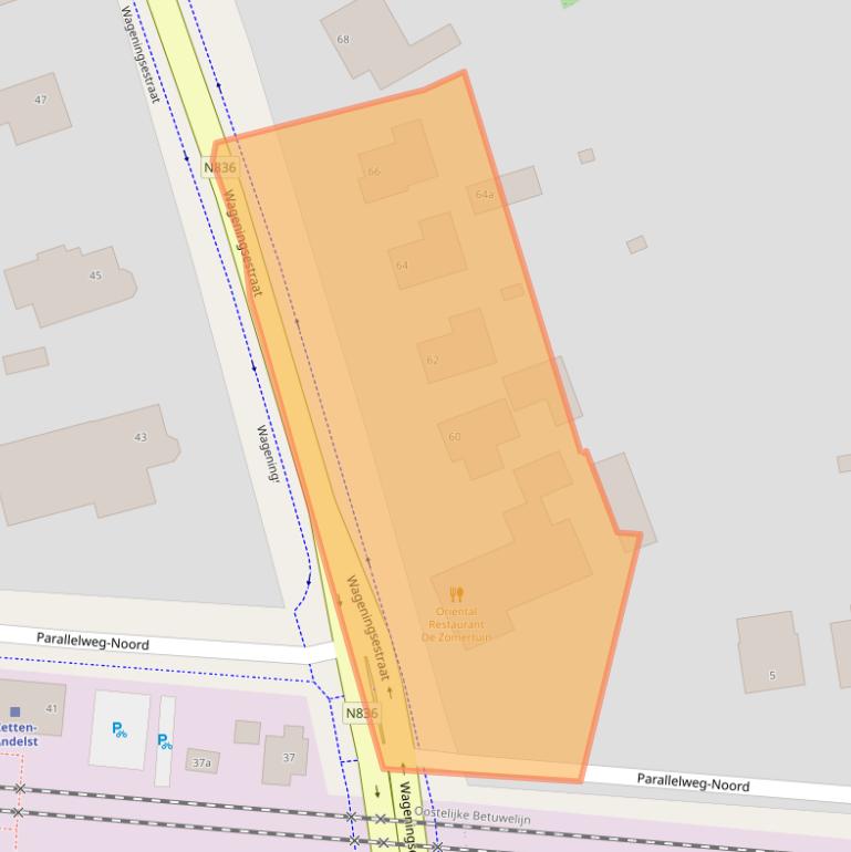 Kaart van postcodegebied 6671DG.