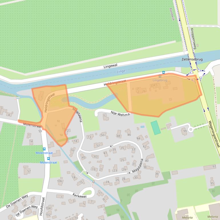 Kaart van postcodegebied 6671DM.